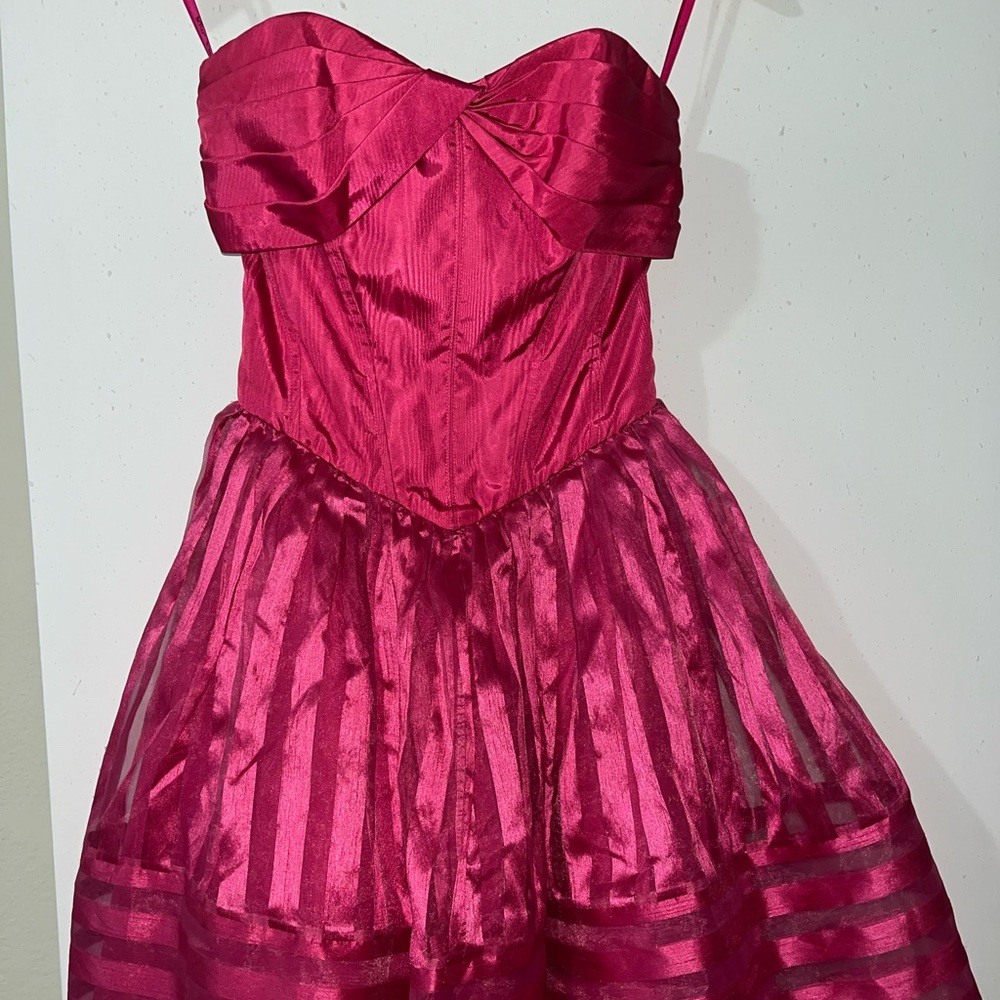 Betsey Johnson Pink Organza Strapless Tutu Corset